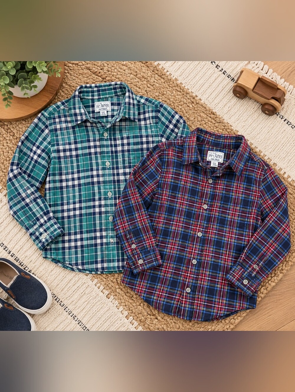 The Children's Place Plaid Button-Down Shirt Set Size 5/6